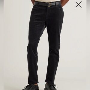 Men's Black Corduroy Pants - Classic Slim  Fit